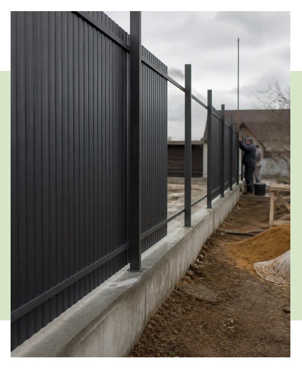 Строительство забора на ленточном фундаменте в Кимрах
